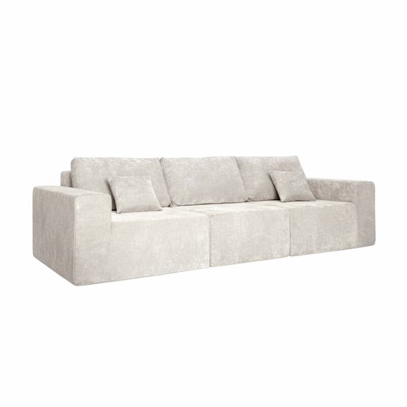 Canapé 3 places en tissu avec coussins
