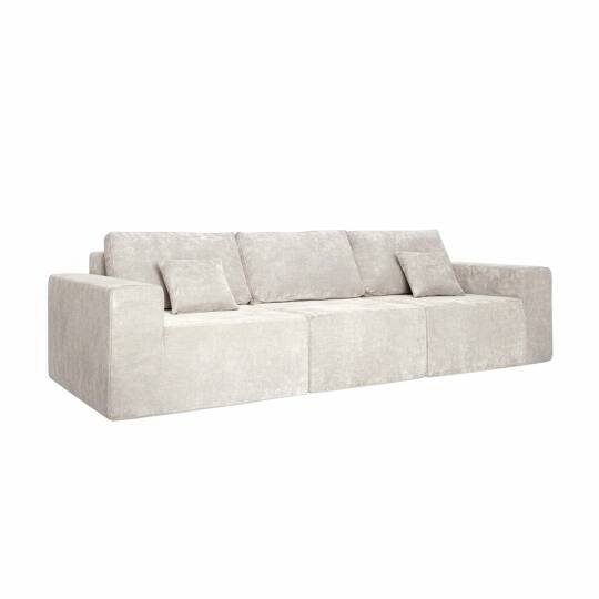 Canapé 3 places en tissu avec coussins