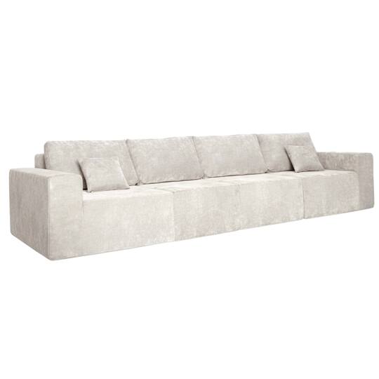 Canapé 4 places en tissu avec coussins