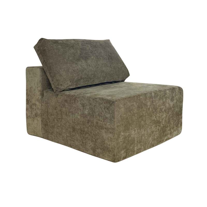 Canapé d'angle 5 places en tissu avec méridienne et coussins