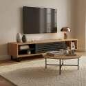 Meuble TV noir et effet bois 160 cm