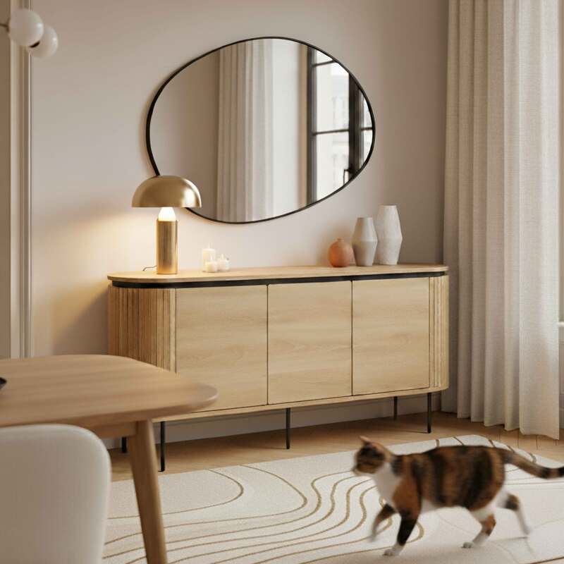 Buffet effet bois 3 portes 160 cm (6/7)