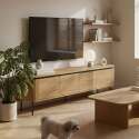 Meuble TV effet bois 200 cm