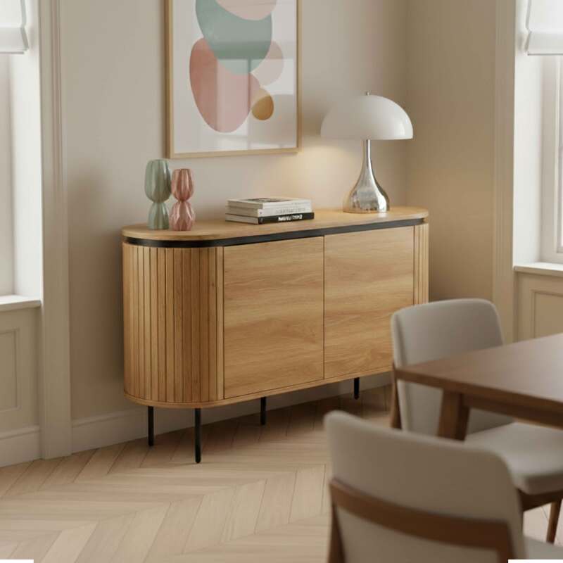 Buffet effet bois 2 portes 120 cm