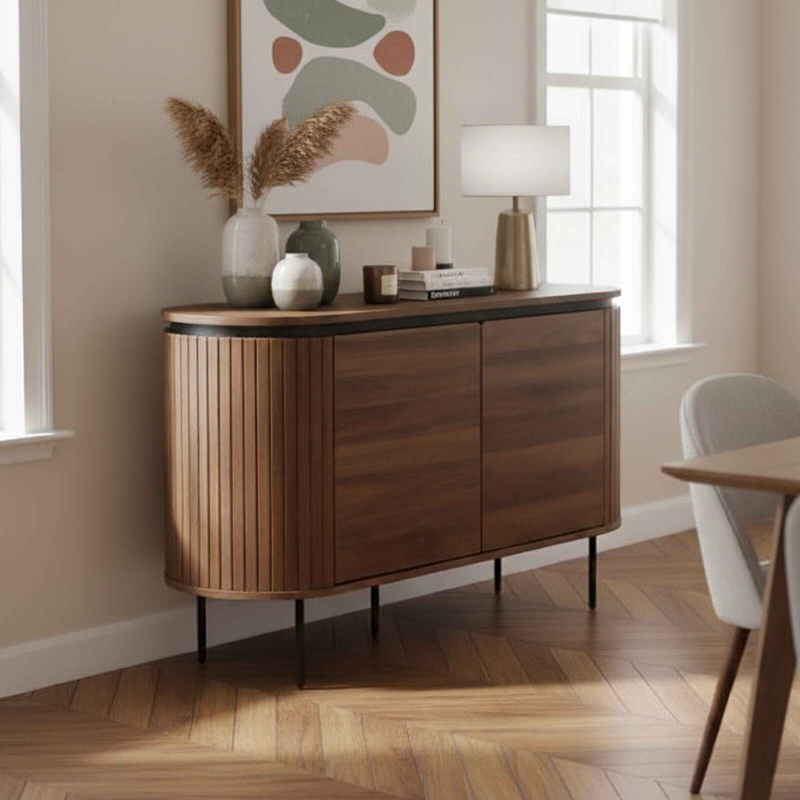 Buffet effet bois 2 portes 120 cm