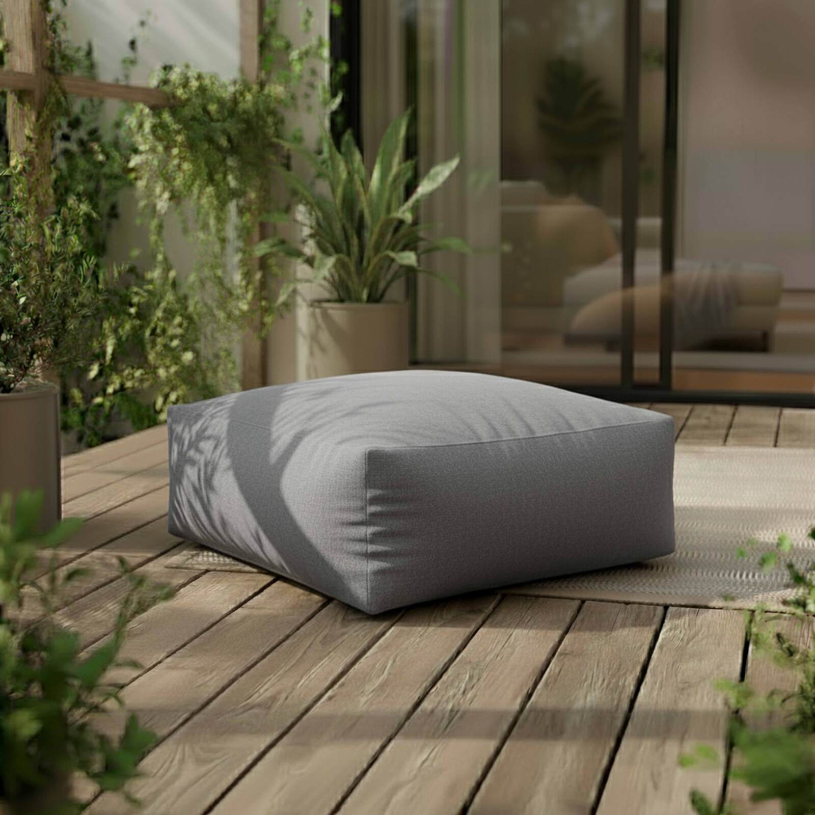 Pouf pour salon de jardin modulable