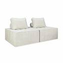 Canapé modulable 2 places en tissu avec coussins 
