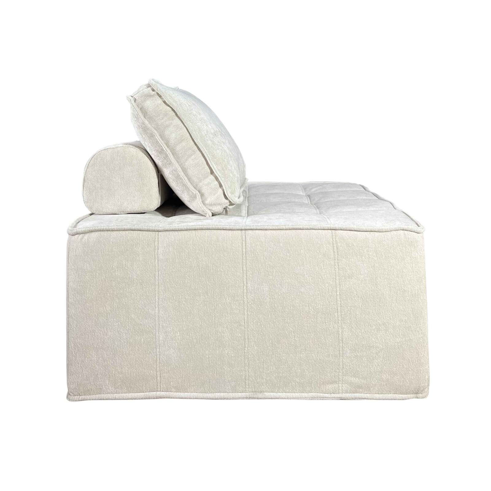 Canapé modulable 2 places en tissu avec coussins 