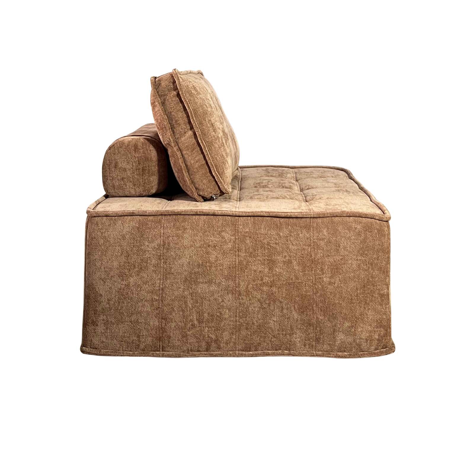 Canapé modulable 2 places en tissu avec coussins 