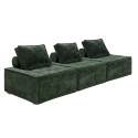 Canapé modulable 3 places en tissu avec coussins 