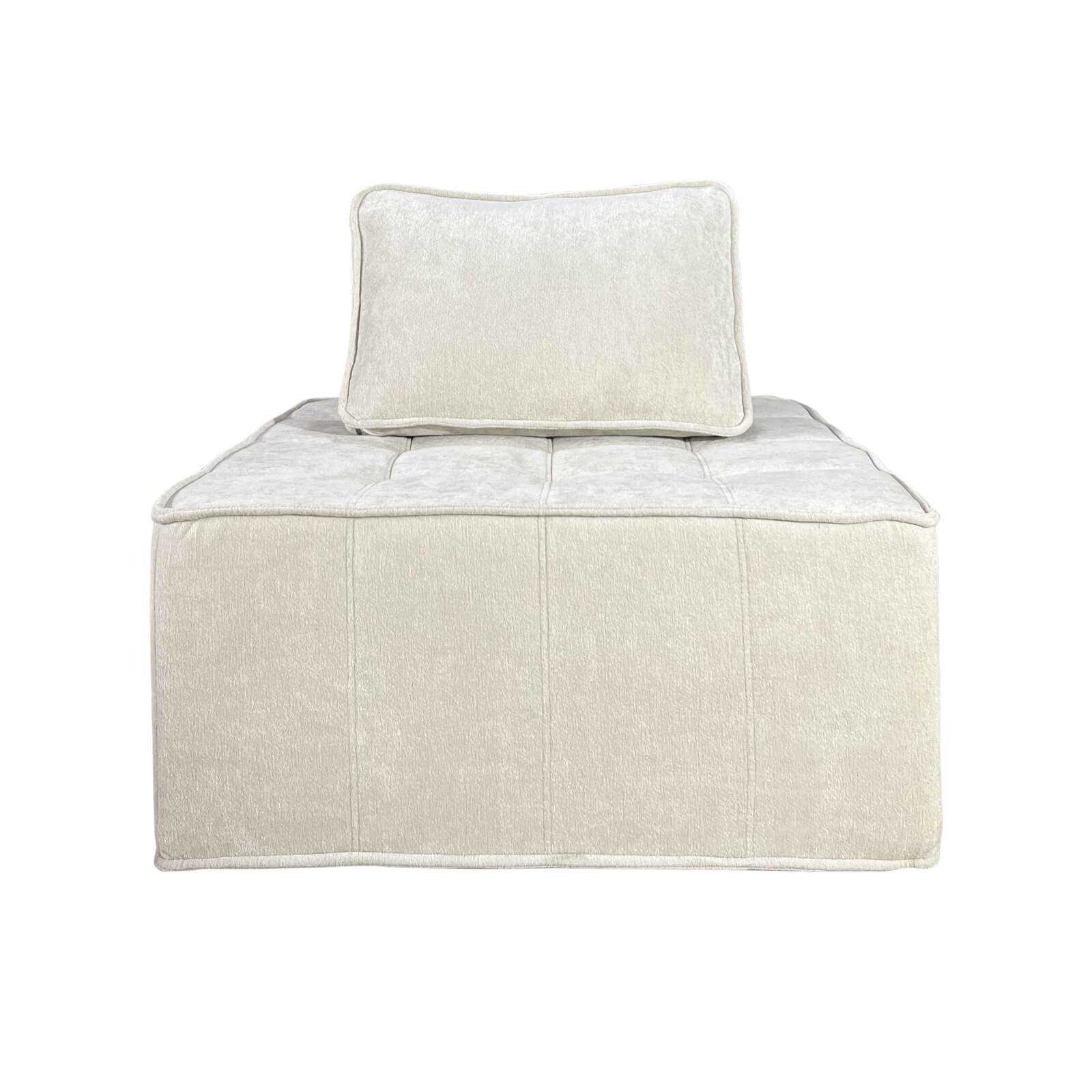 Canapé modulable 3 places en tissu avec coussins 