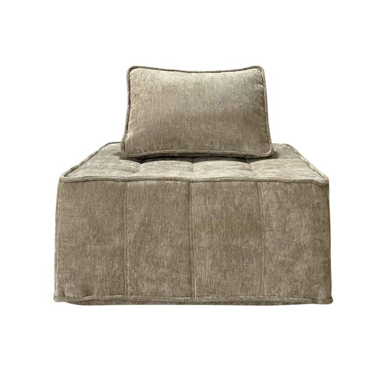 Canapé modulable 3 places en tissu avec coussins