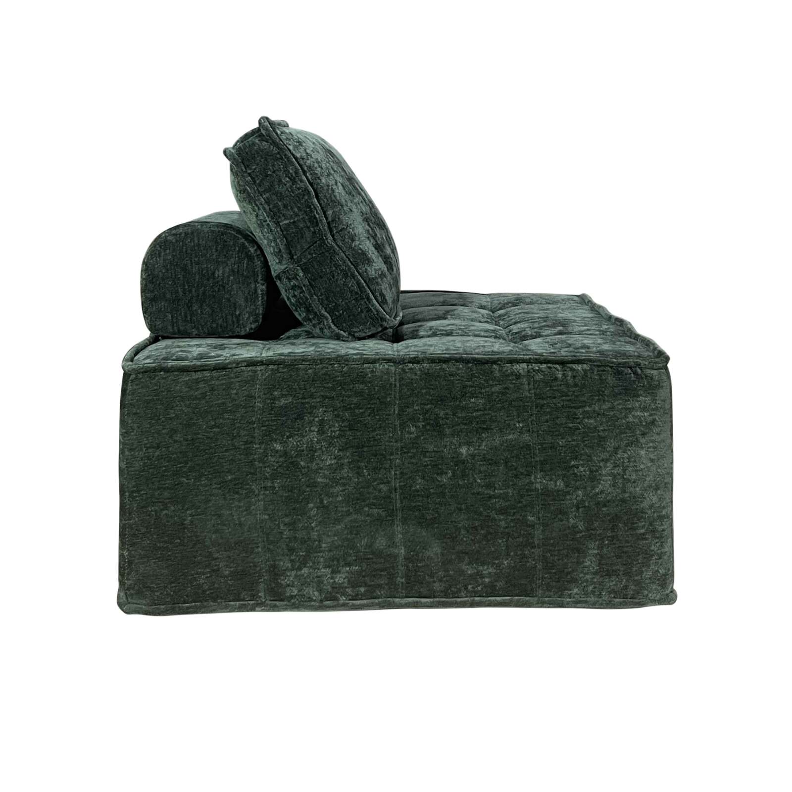 Canapé modulable 3 places en tissu avec coussins 