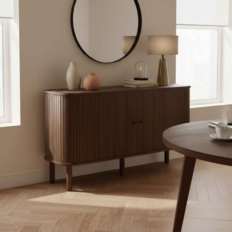 Buffet effet bois 2 portes 140 cm style bohème