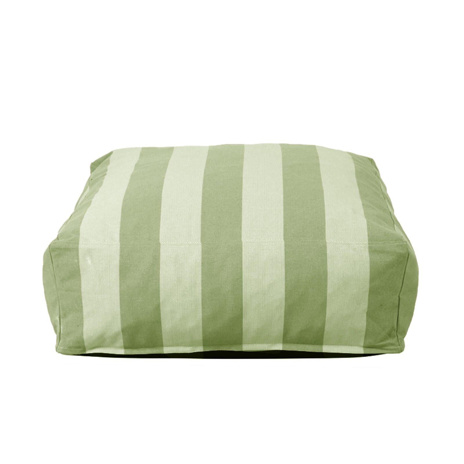 Pouf rayé pour salon de jardin modulable