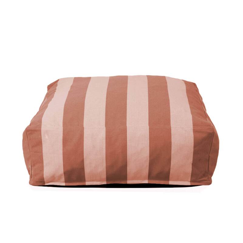 Pouf rayé pour salon de jardin modulable
