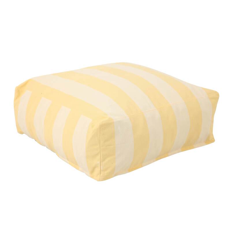 Pouf rayé pour salon de jardin modulable