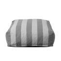 Pouf rayé pour salon de jardin modulable