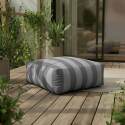 Pouf rayé pour salon de jardin modulable