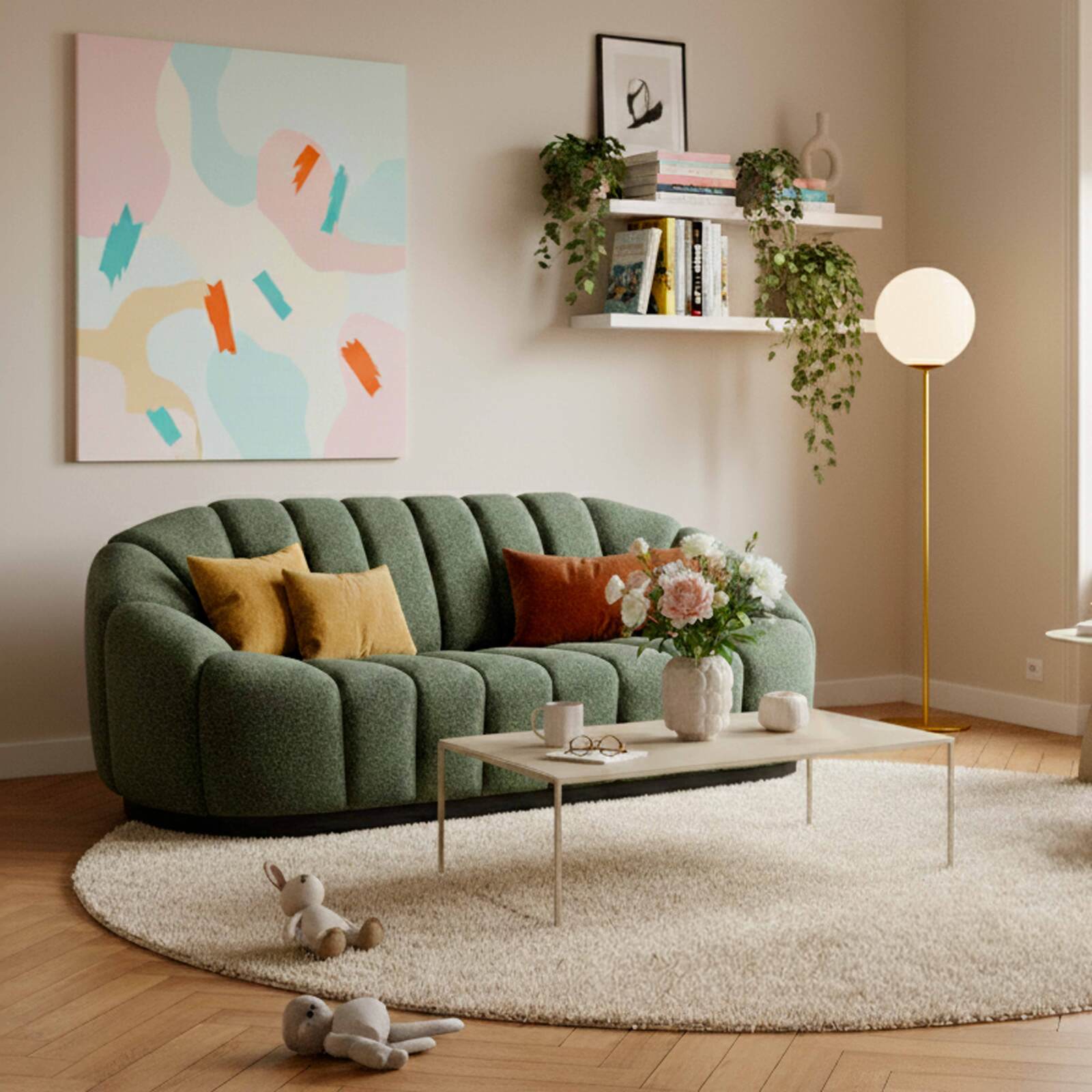 Canapé 2 places en tissu