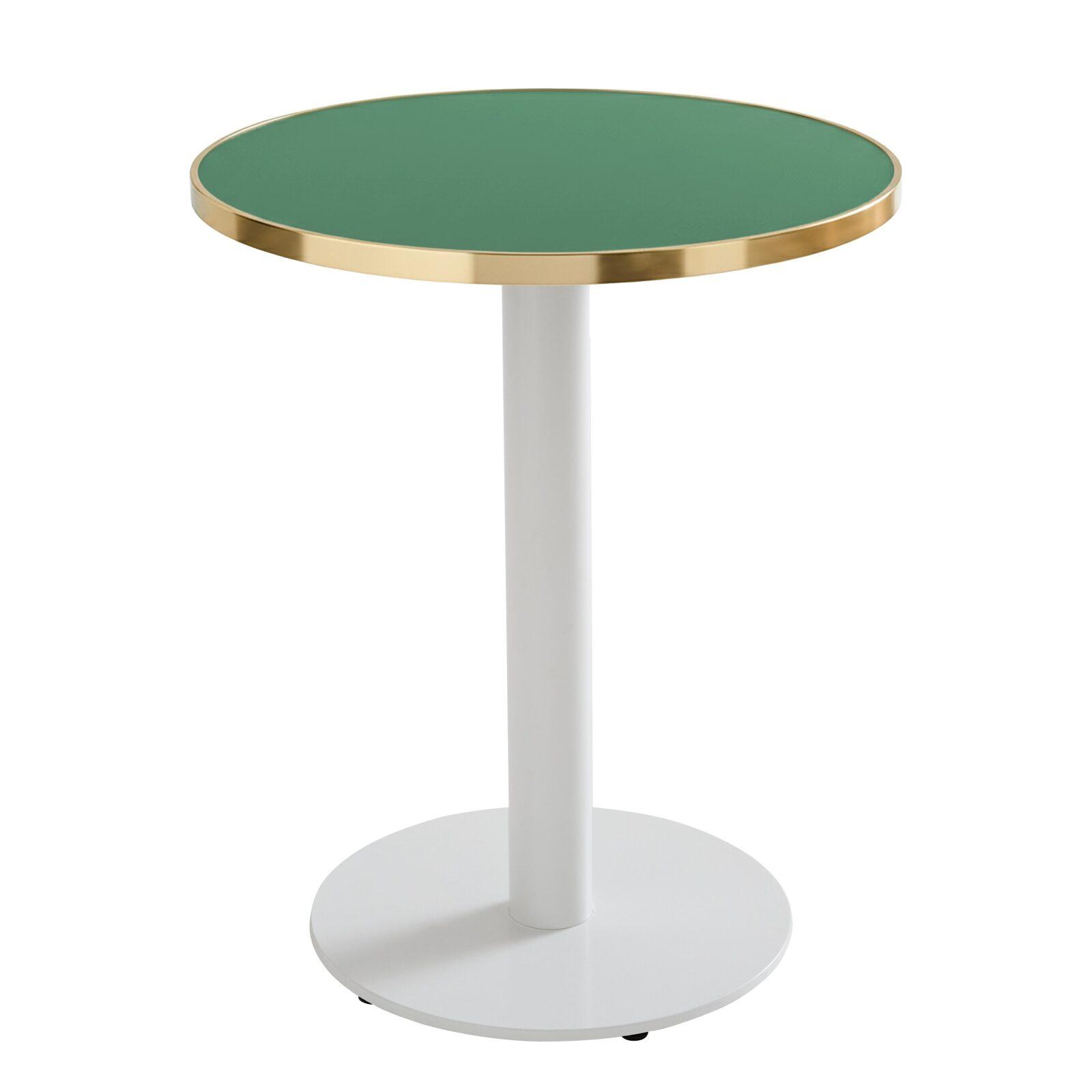 Plateau de table rond en contreplaqué avec revêtement stratifié et bord en aluminium ⌀60 cm