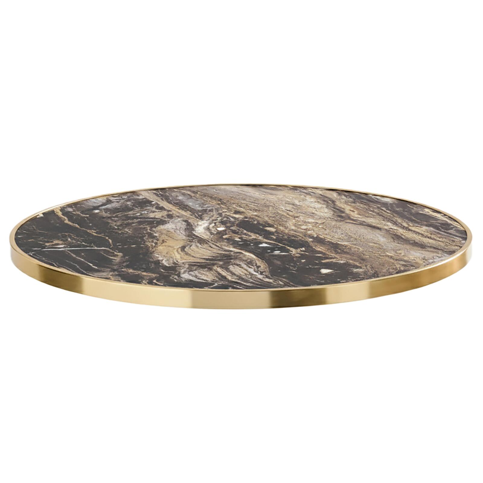 Plateau de table rond en contreplaqué avec revêtement stratifié et bord en aluminium ⌀60 cm