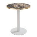 Plateau de table rond en contreplaqué avec revêtement stratifié et bord en aluminium ⌀60 cm