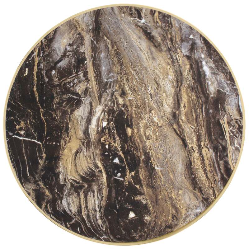 Plateau de table rond en contreplaqué avec revêtement stratifié et bord en aluminium ⌀60 cm