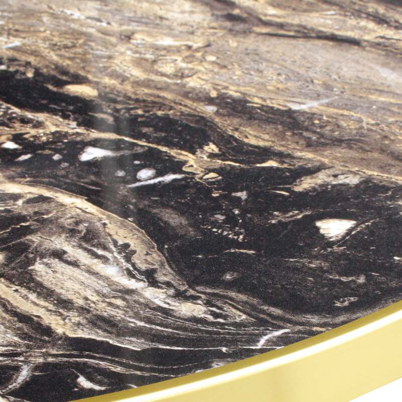 Plateau de table rond en contreplaqué avec revêtement stratifié et bord en aluminium ⌀60 cm (6/7)