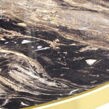 Plateau de table rond en contreplaqué avec revêtement stratifié et bord en aluminium ⌀60 cm (6/7)