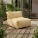 Salon de jardin modulable rayé 4 places avec 1 chauffeuse, 2 fauteuils d'angle et 1 pouf