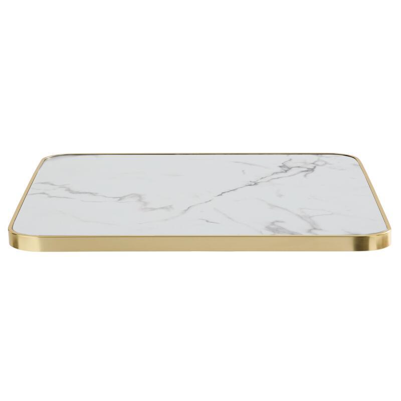 Plateau de table en stratifié 70x70 cm avec bords en aluminium