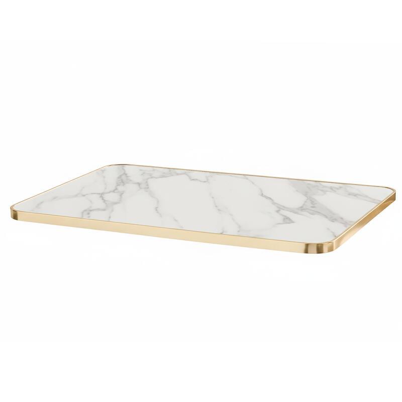 Plateau de table en stratifié 120x60 cm avec bords en aluminium