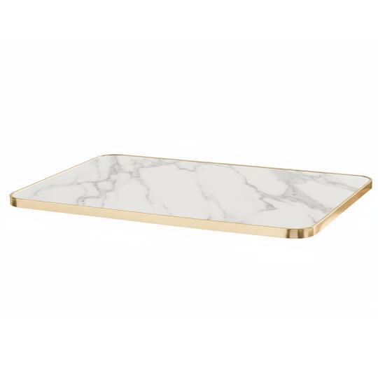 Plateau de table en stratifié 120x60 cm avec bords en aluminium
