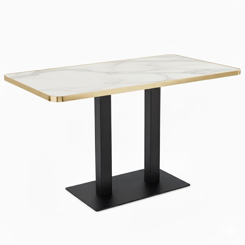 Plateau de table en stratifié 120x60 cm avec bords en aluminium