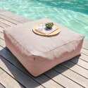 Salon de jardin modulable 4 places avec 3 chauffeuses et 1 pouf