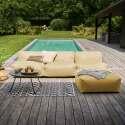 Salon de jardin modulable 4 places avec 3 chauffeuses et 1 pouf