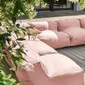 Salon de jardin modulable 8 places avec 5 chauffeuses, 2 fauteuils d'angle et 1 pouf
