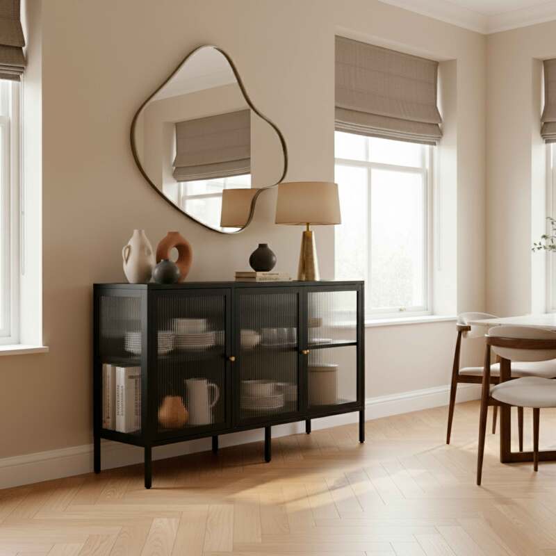 Buffet en métal 3 portes 140 cm