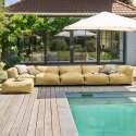 Salon de jardin modulable 6 places avec 3 chauffeuses, 2 fauteuils d'angle et 1 pouf