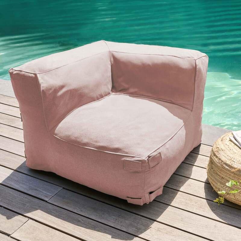 Salon de jardin modulable 5 places avec 2 chauffeuses, 2 fauteuils d'angle et 1 pouf (2/5)