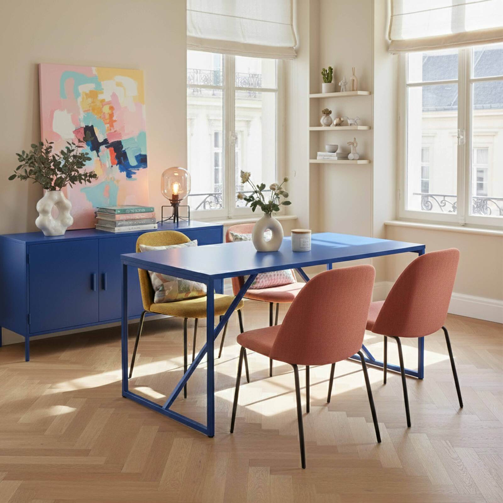 Table à manger en métal 4 personnes