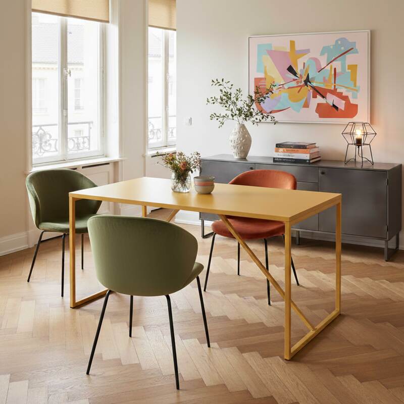 Table à manger en métal 4 personnes (2/7)