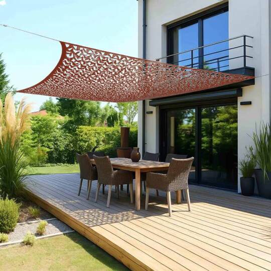 Voile d'ombrage ajourée réversible rectangulaire 3 x 4 m | Oviala