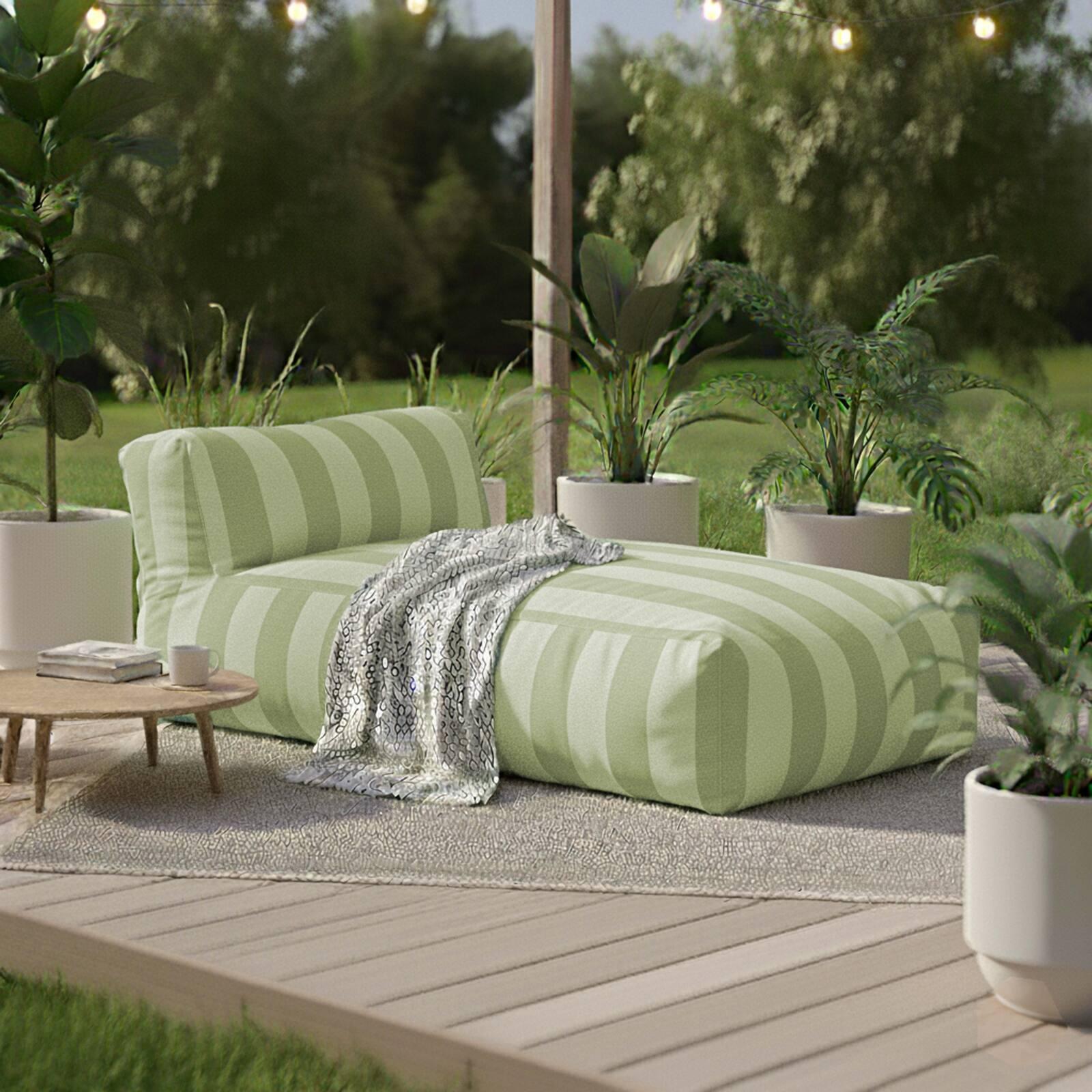 Méridienne modulable rayé pour salon de jardin 