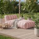 Méridienne modulable rayé pour salon de jardin 