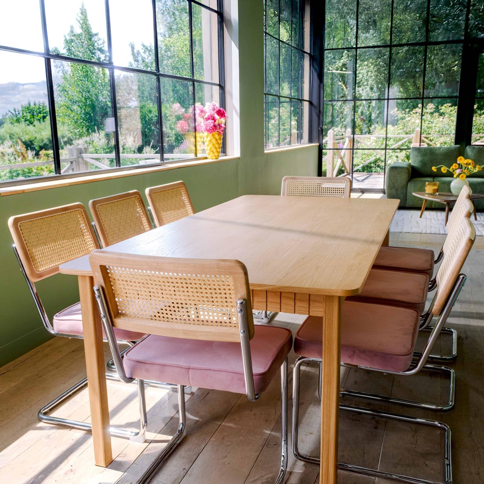 Table à manger en effet bois de chêne 10 personnes