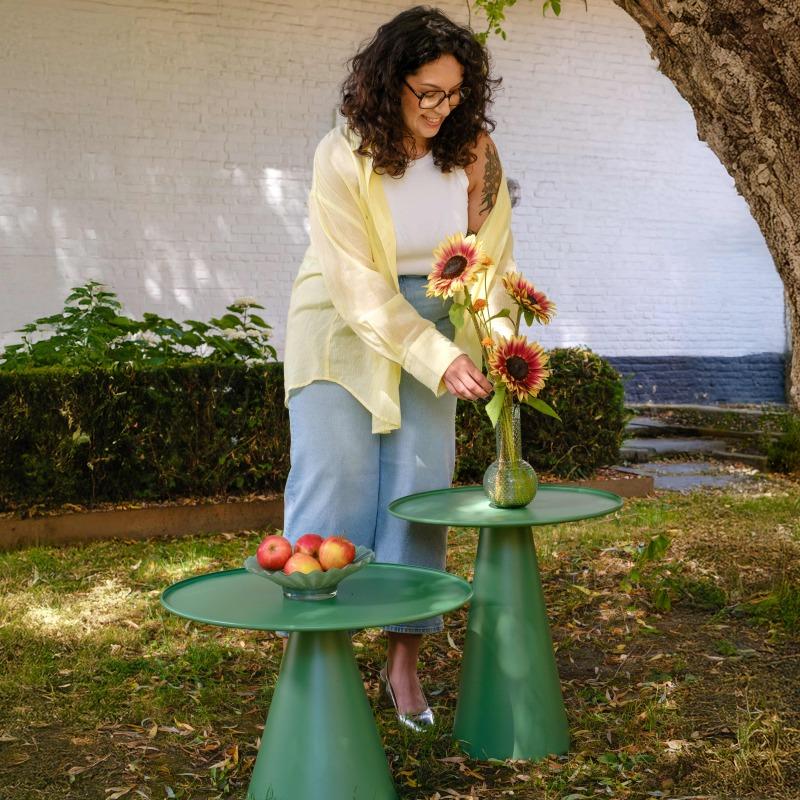 Lot de 2 tables basses de jardin rondes