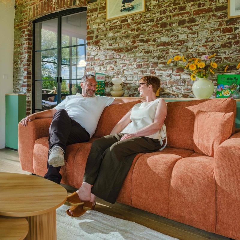 Canapé 3 places en tissu avec coussins (7/9)