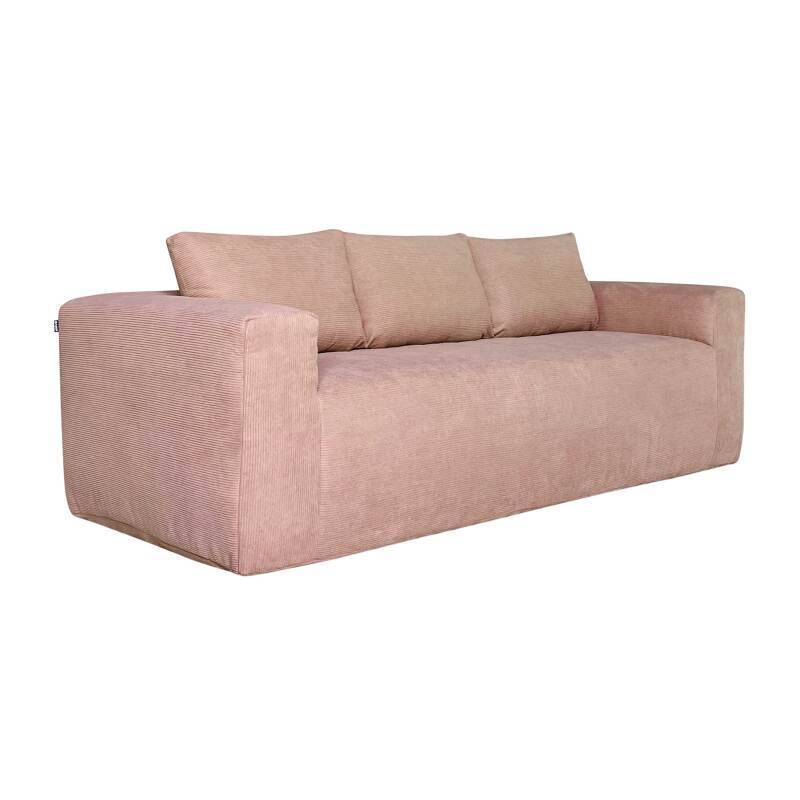 Canapé 3 places en tissu côtelé avec coussins